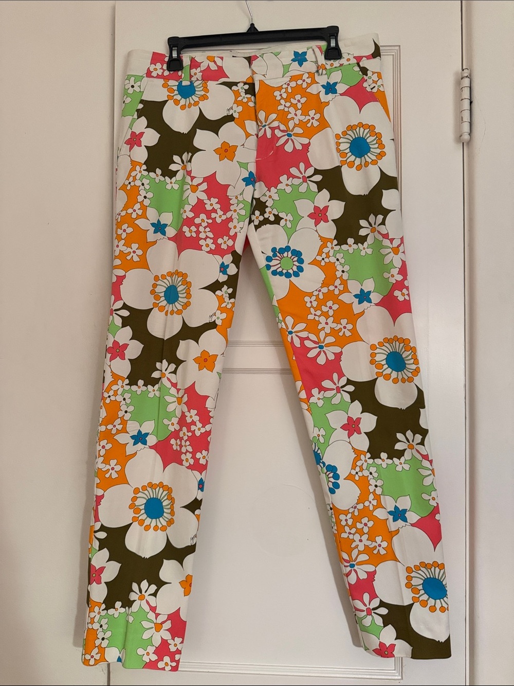 Men's Floral Slim Dress Pants in Multicolor